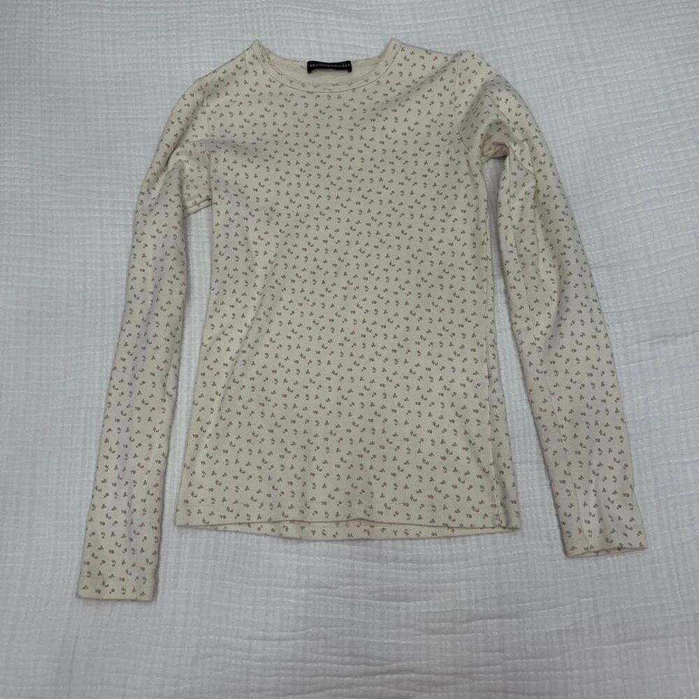brandy melville floral long sleeve top